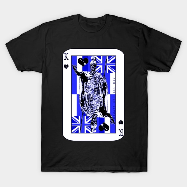 King of Hawai'i Kamehameha (blue) by Hawaii Nei All Day T-Shirt by hawaiineiallday